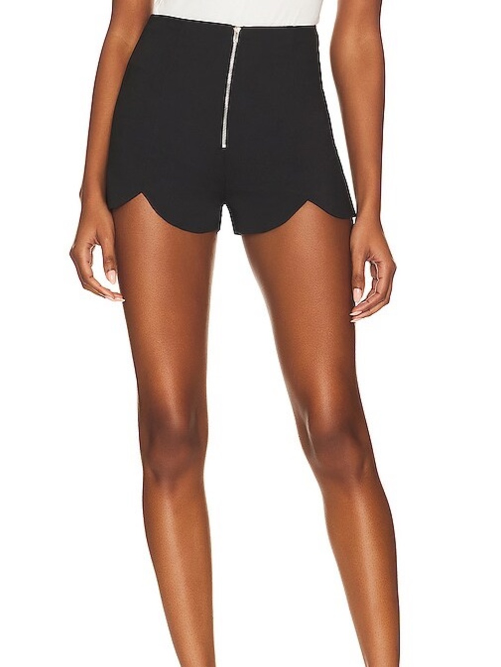 Revolve MORE TO COME Scallop Hem 
“Roxy” Short In Black